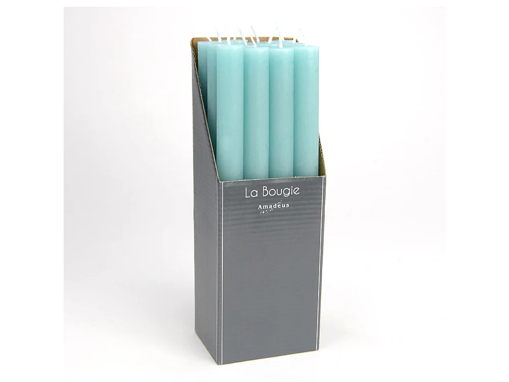Bougie Flambeau bleu azur (lot de 12)