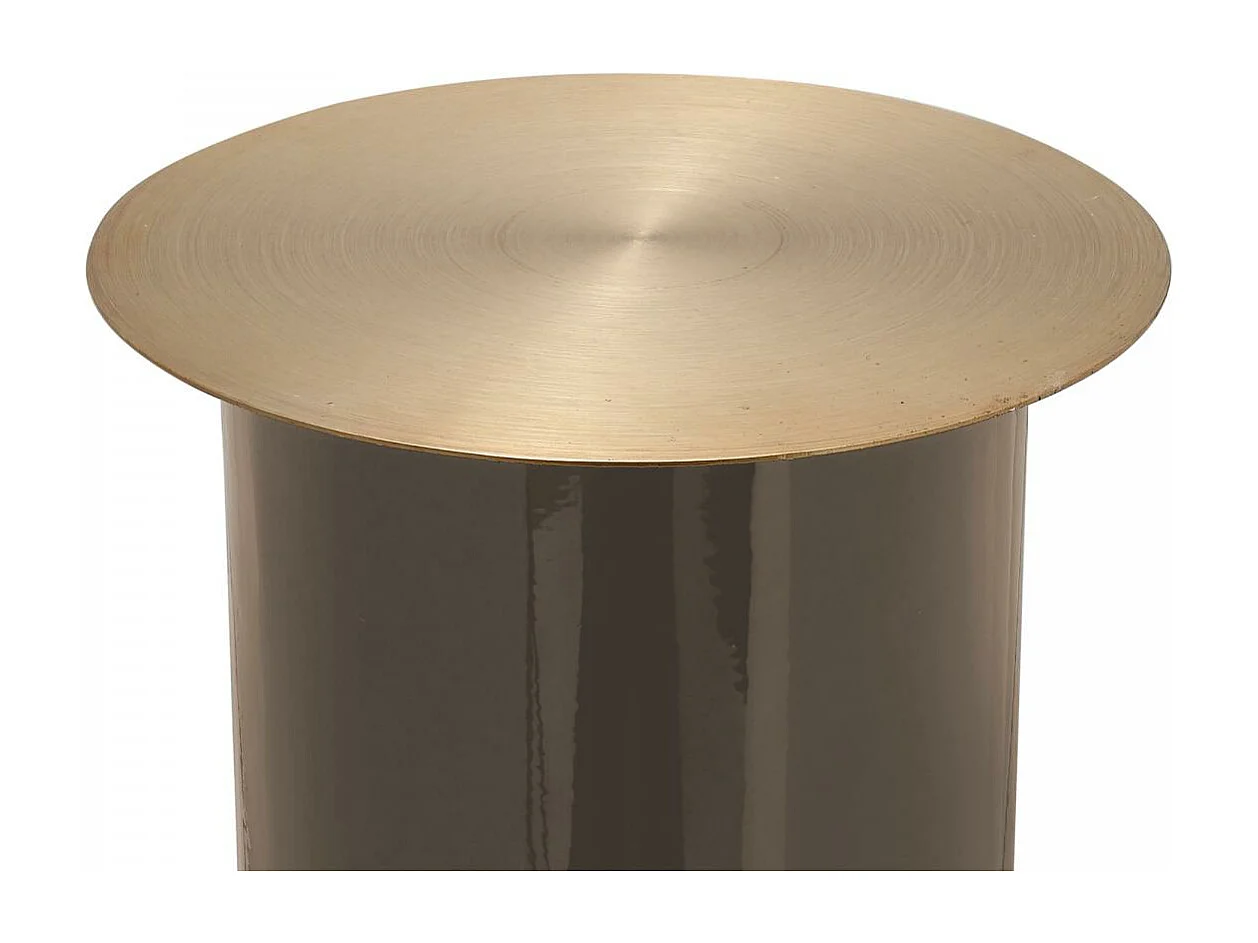 Bougeoir fait à la main en fer CIRE 20x20x40 taupe et or