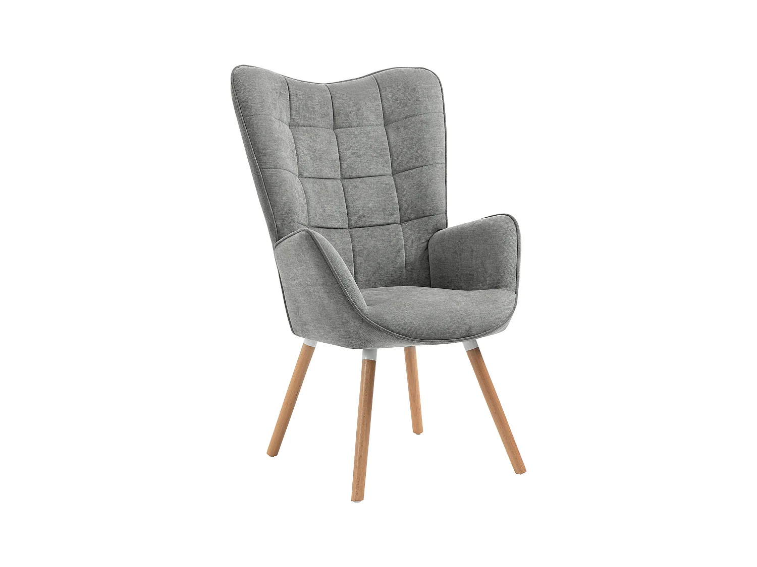 MEUBLES COSY Fauteuil relax fauteuil confortable style scandinave rembourés en tissu pieds bois massif,Gris