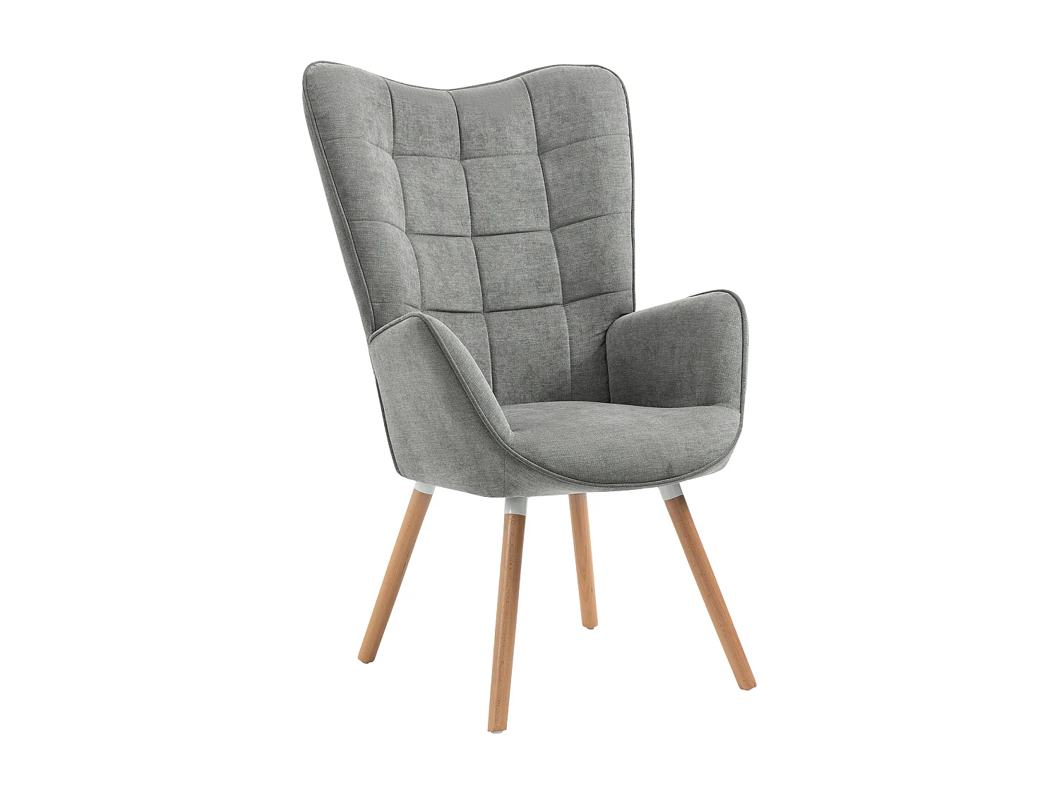 MEUBLES COSY Fauteuil relax fauteuil confortable style scandinave rembourés en tissu pieds bois massif,Gris
