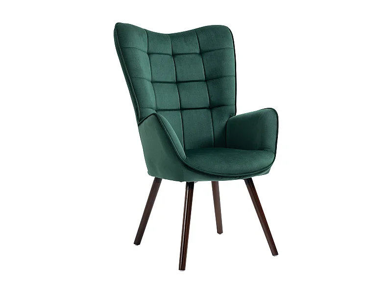 MEUBLES COSY Fauteuil relax fauteuil confortable style scandinave rembourés en velours pieds bois massif,Vert