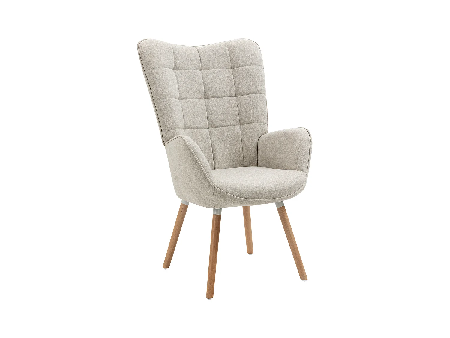 MEUBLES COSY Fauteuil relax fauteuil confortable style scandinave rembourés en Tissu Pieds Bois Massif, Beige