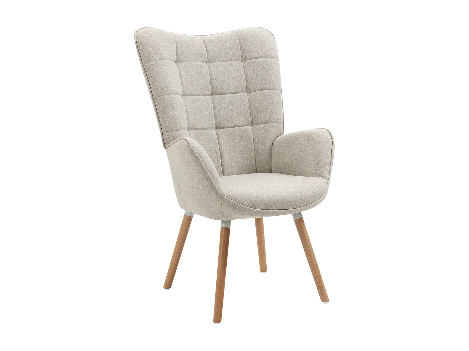 MEUBLES COSY Fauteuil relax fauteuil confortable style scandinave rembourés en Tissu Pieds Bois Massif, Beige