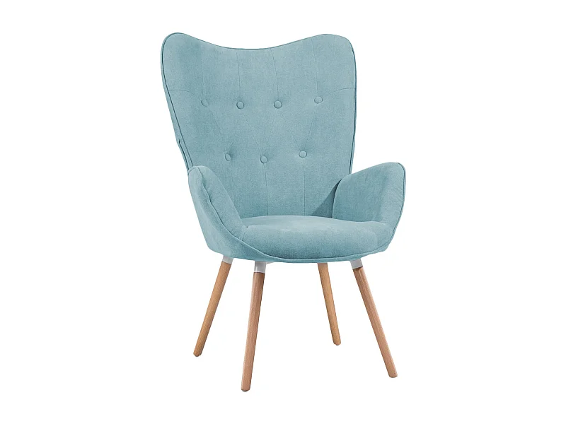 MEUBLES COSY Fauteuil relax fauteuil confortable style scandinave rembourés en tissu pieds bois massif, Vert