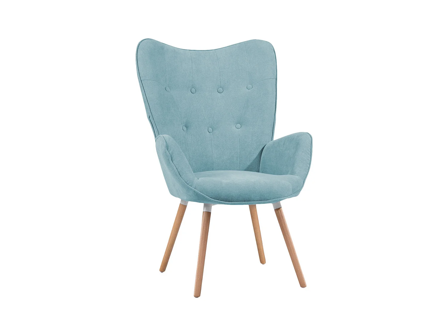 MEUBLES COSY Fauteuil relax fauteuil confortable style scandinave rembourés en tissu pieds bois massif, Vert