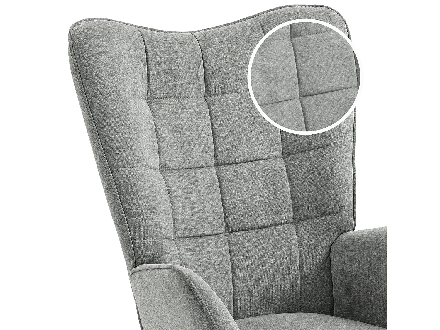 Fauteuil chaise de loisirs chaise de canapé style scandinave en tissu gris