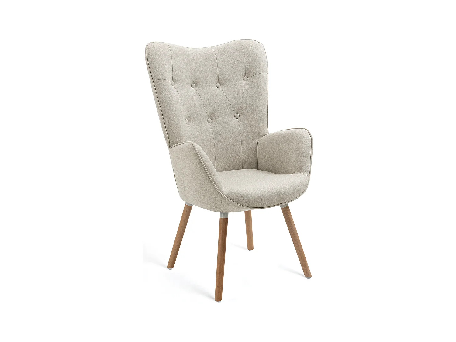 MEUBLES COSY Fauteuil relax fauteuil confortable style scandinave rembourés en Tissu Pieds Bois Massif, Beige