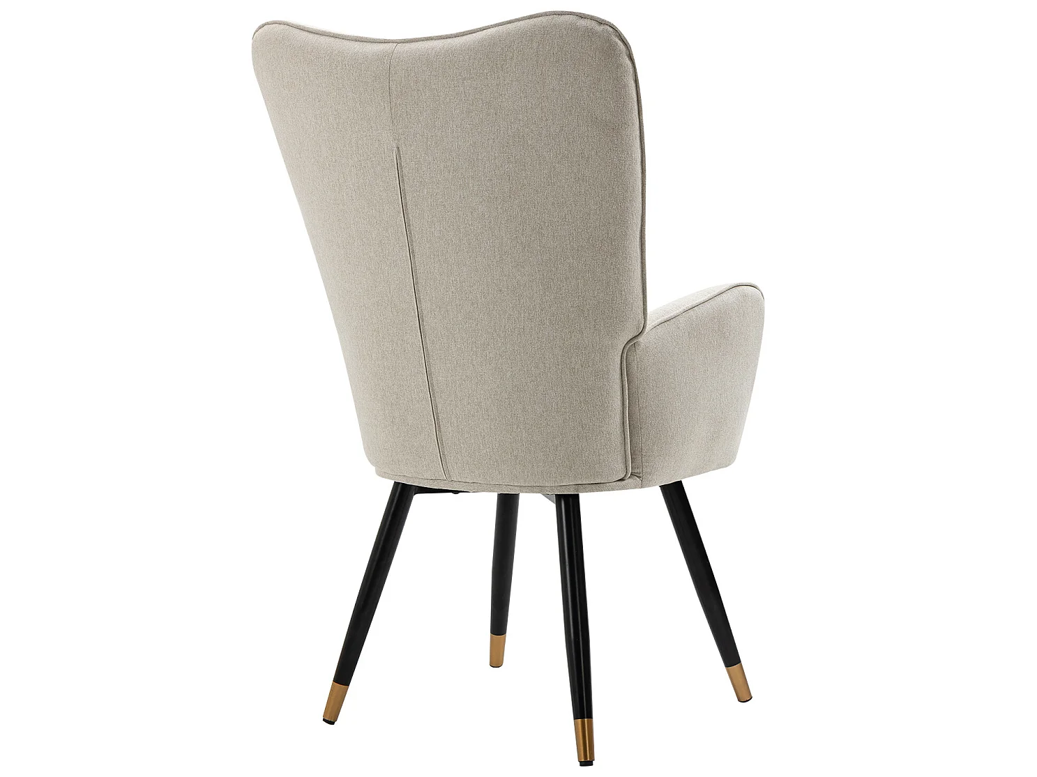 MEUBLES COSY Fauteuil scandinave confortable chaise de coiffeuse avec assise épaisse et accoudoirs rembourrés en tissu, pieds en métal, Beige