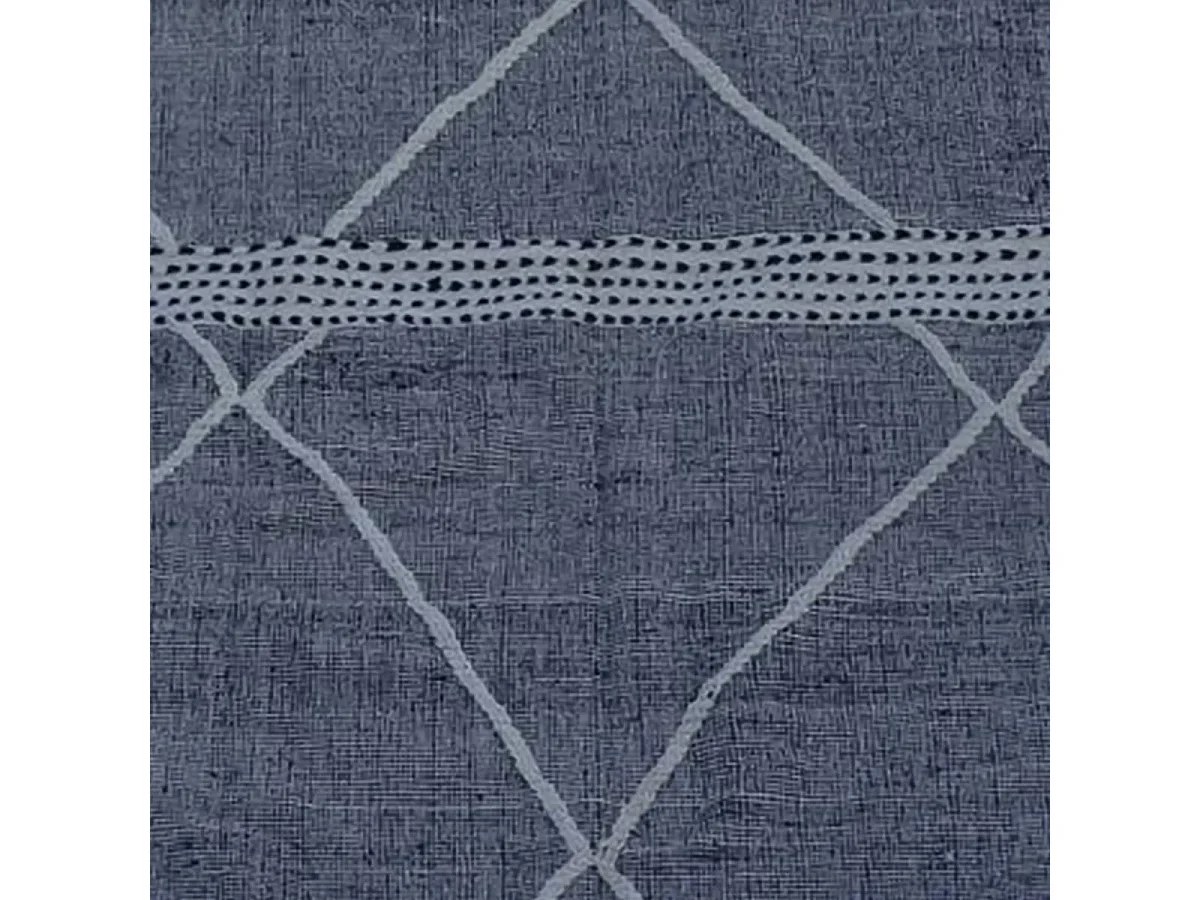 Authentique tapis berbère 285x380 fait main en laine gris et blanc SOUIRA