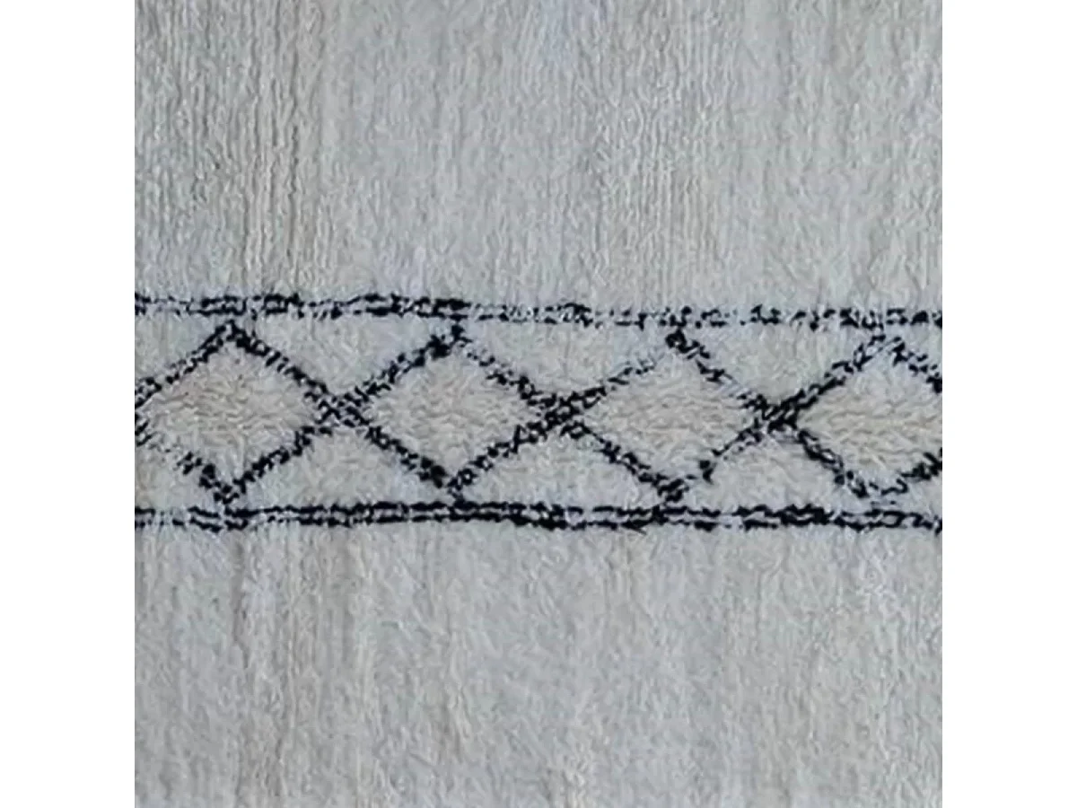 Authentique tapis berbère 210x290 fait main en laine gris et noir TADLITE