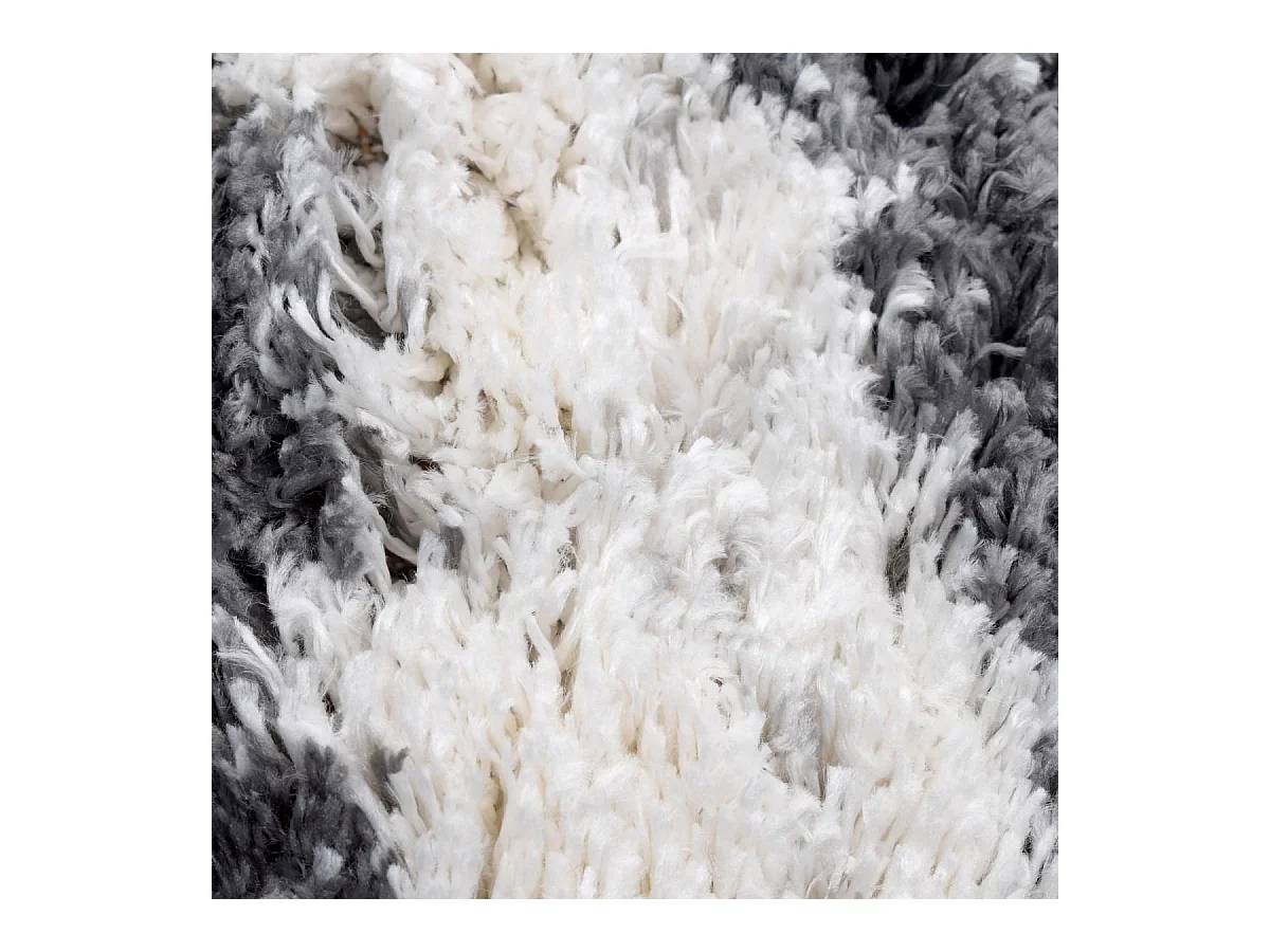 Tapis longs poils shaggy 240x320 rectangle tissé crème motif berbère LYN4 DOUX 5