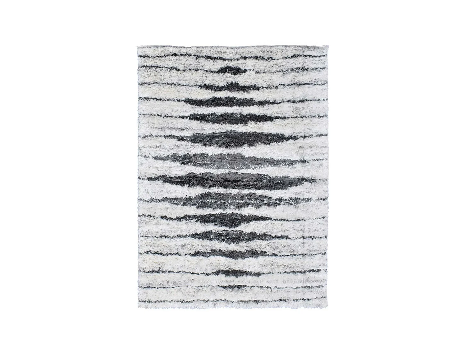 Tapis longs poils shaggy 240x320 rectangle tissé crème motif berbère LYN4 DOUX 5