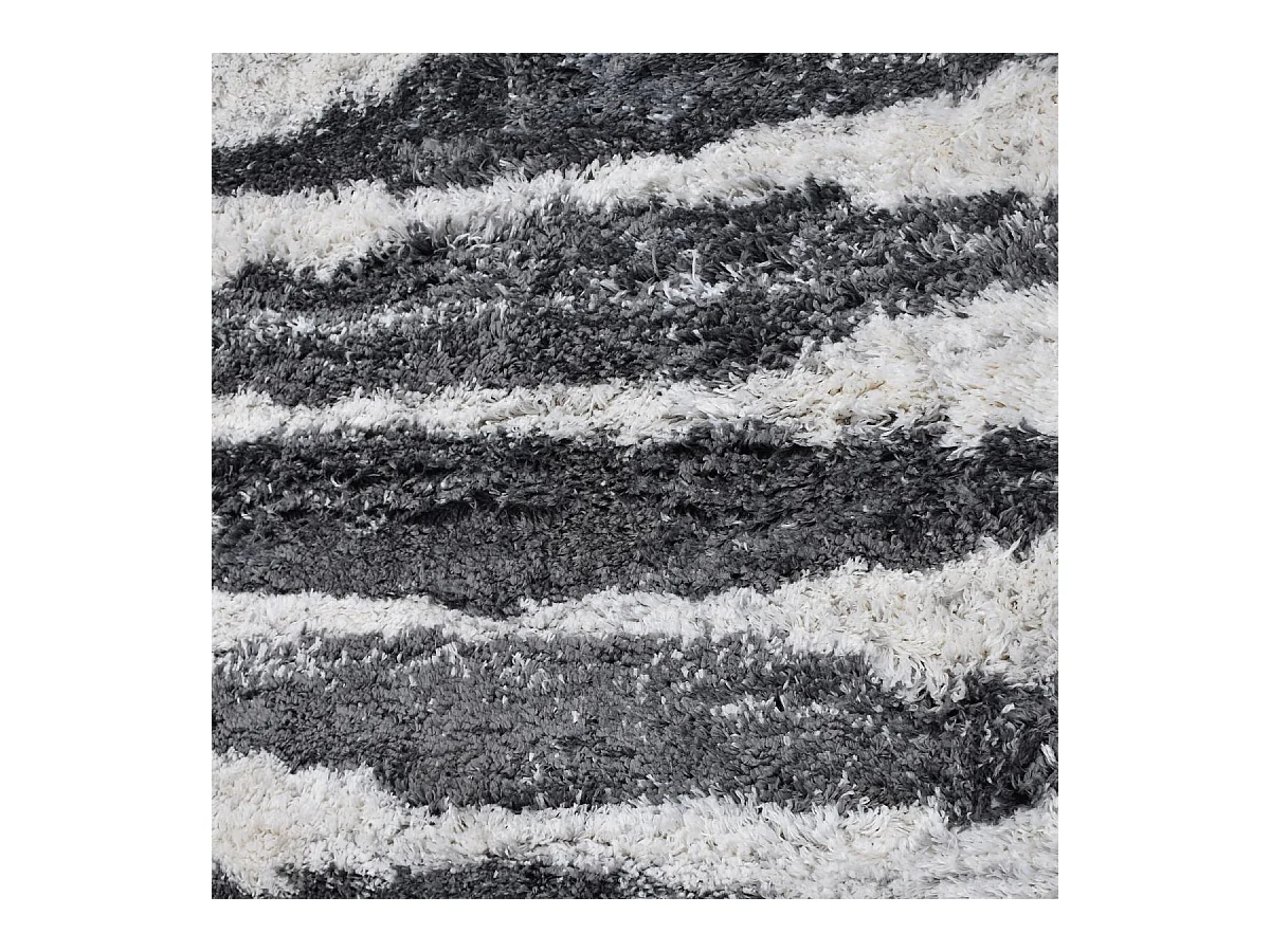 Tapis longs poils shaggy 240x320 rectangle tissé crème motif berbère LYN4 DOUX 5