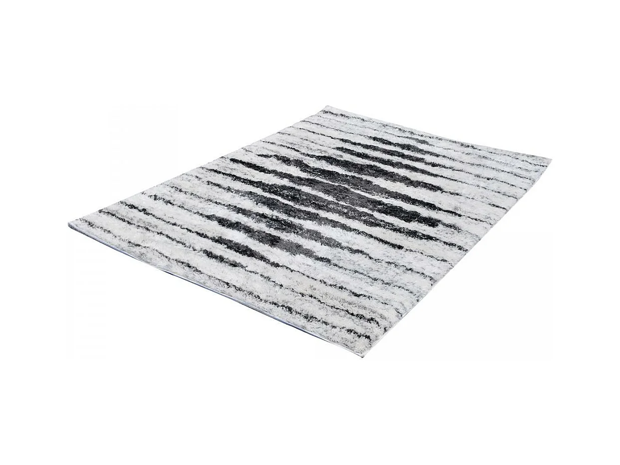 Tapis longs poils shaggy 240x320 rectangle tissé crème motif berbère LYN4 DOUX 5