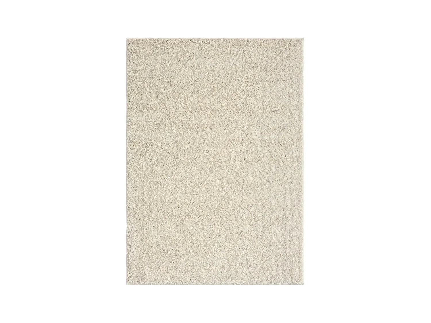 Tapis shaggy 200x280 rectangle tissé crème motif uni LYN4 UNILA