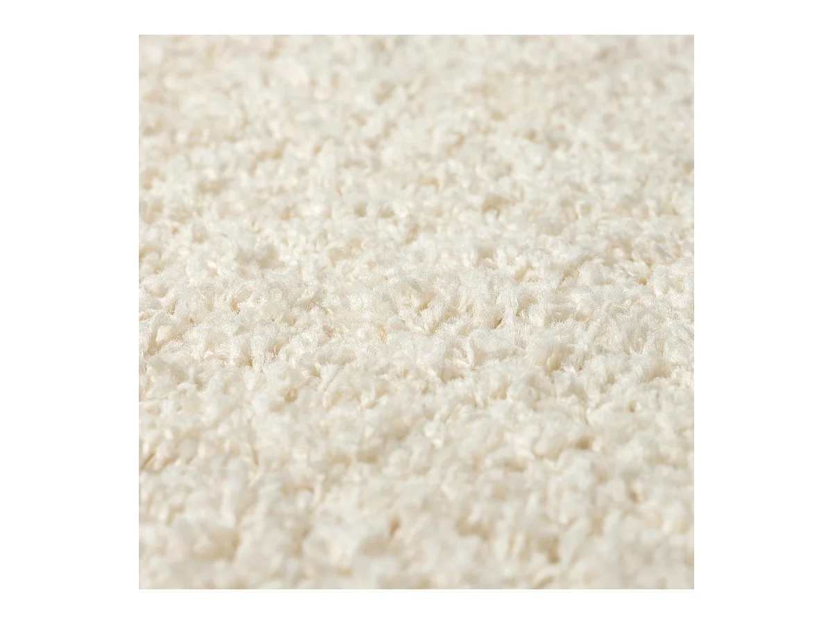 Tapis shaggy 200x280 rectangle tissé crème motif uni LYN4 UNILA