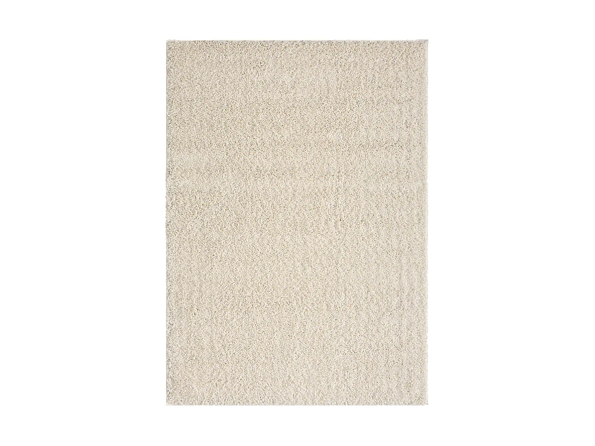 Tapis shaggy 200x280 rectangle tissé crème motif uni LYN4 UNILA