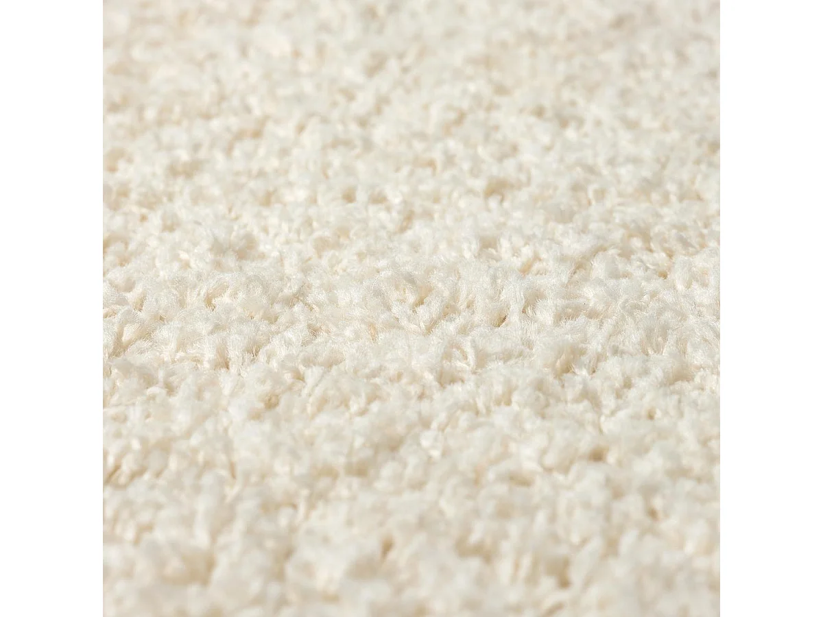 Tapis shaggy 200x280 rectangle tissé crème motif uni LYN4 UNILA