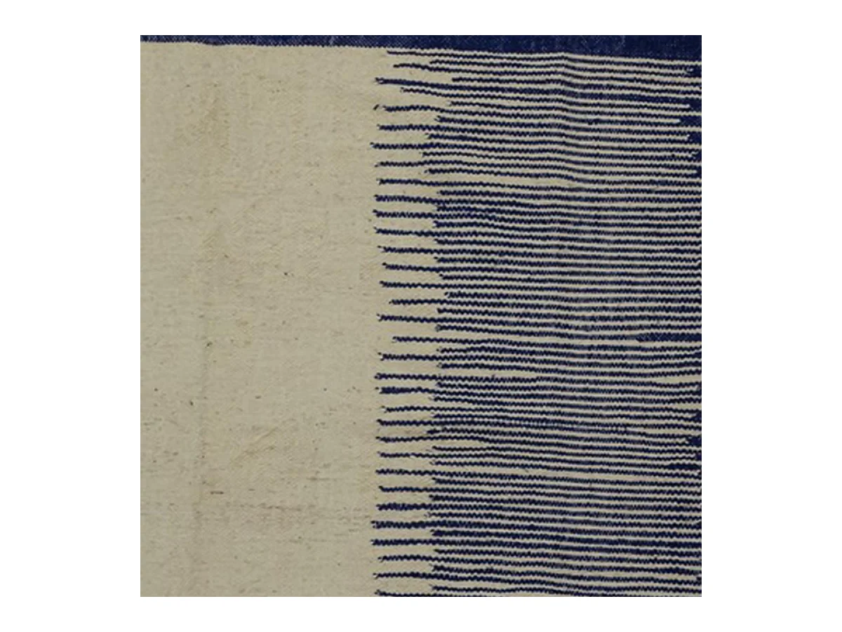 Authentique tapis berbère 200x335 fait main en laine gris et bleu TISSINT
