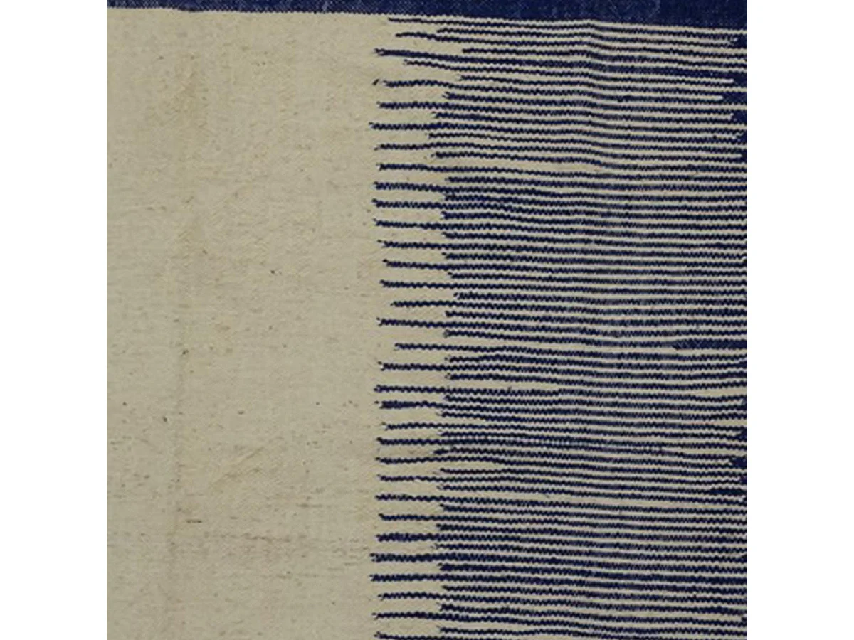 Authentique tapis berbère 200x335 fait main en laine gris et bleu TISSINT