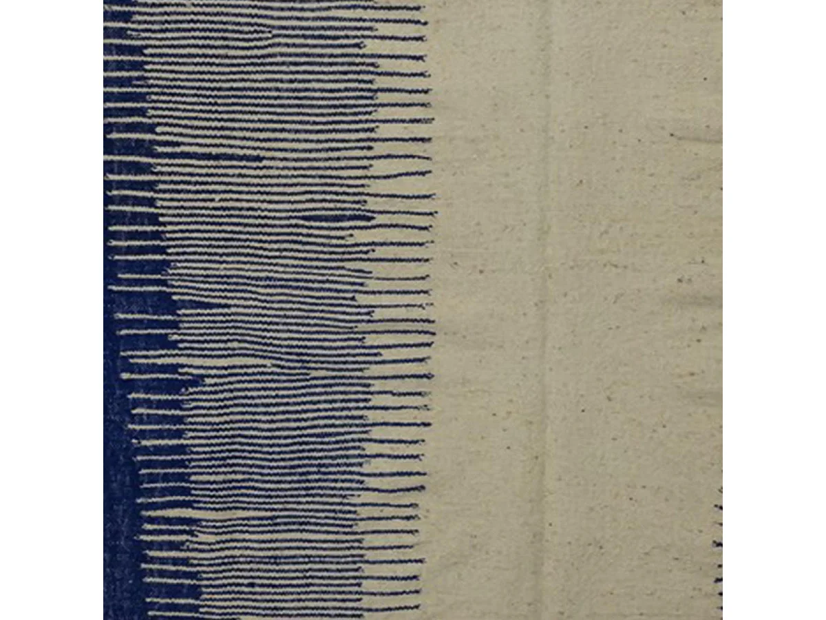 Authentique tapis berbère 200x335 fait main en laine gris et bleu TISSINT