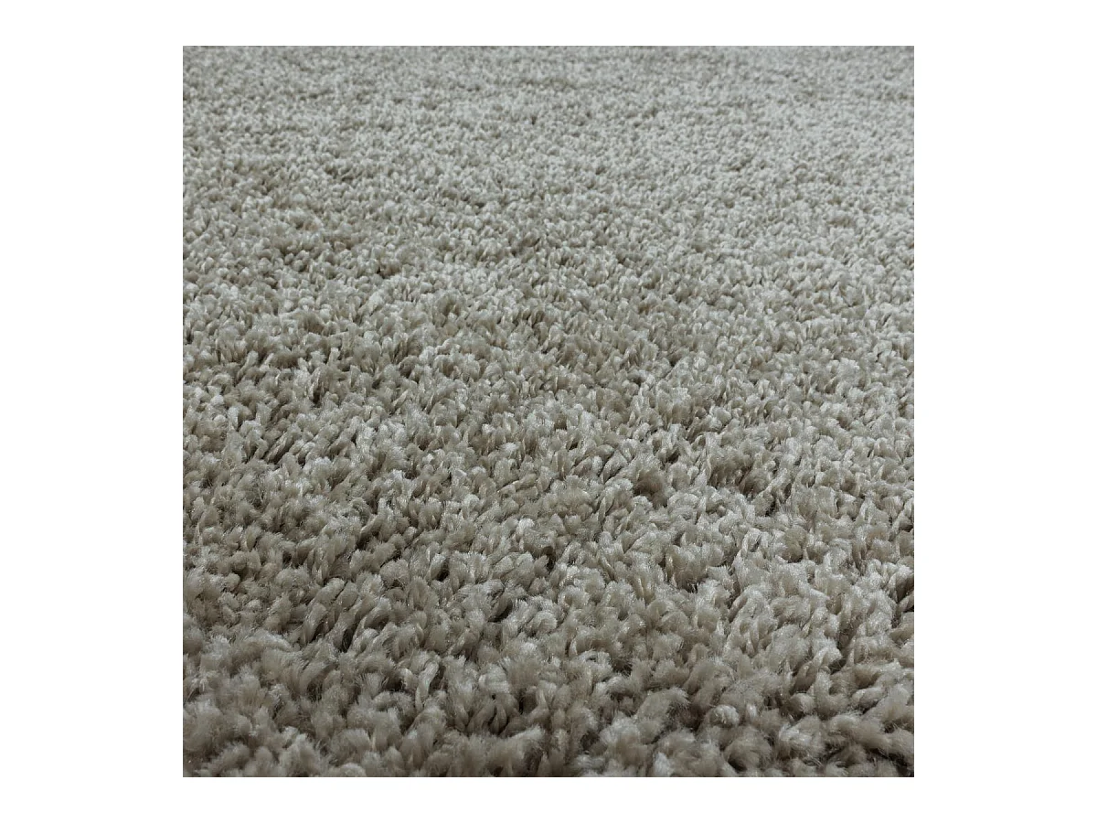 Tapis poils longs shaggy 60x110 rectangle tissé beige motif uni UNI I