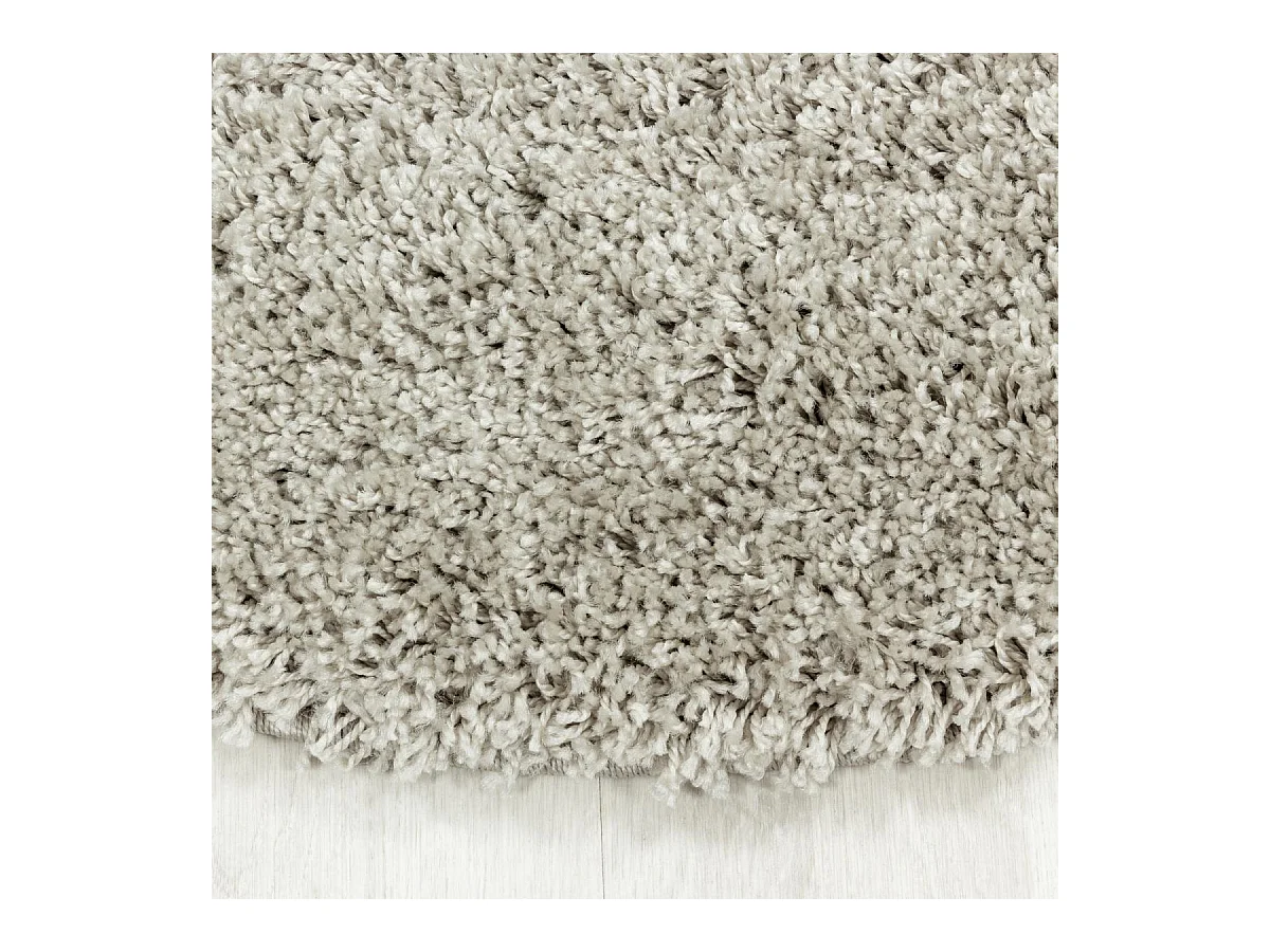 Tapis poils longs shaggy 60x110 rectangle tissé beige motif uni UNI I