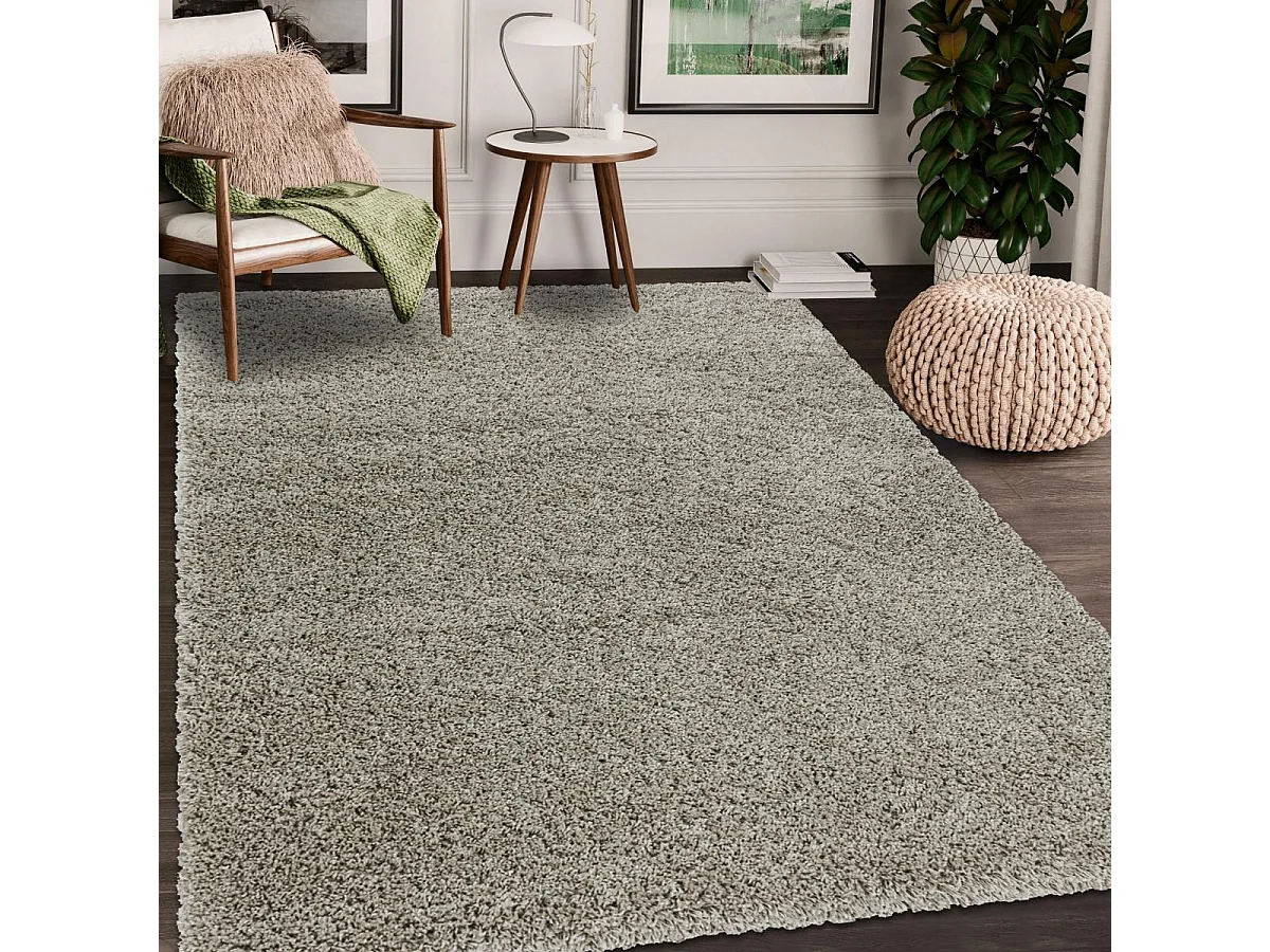 Tappeto Shaggy a pelo lungo 60x110 rettangolo intrecciato beige fantasia unita UNI I