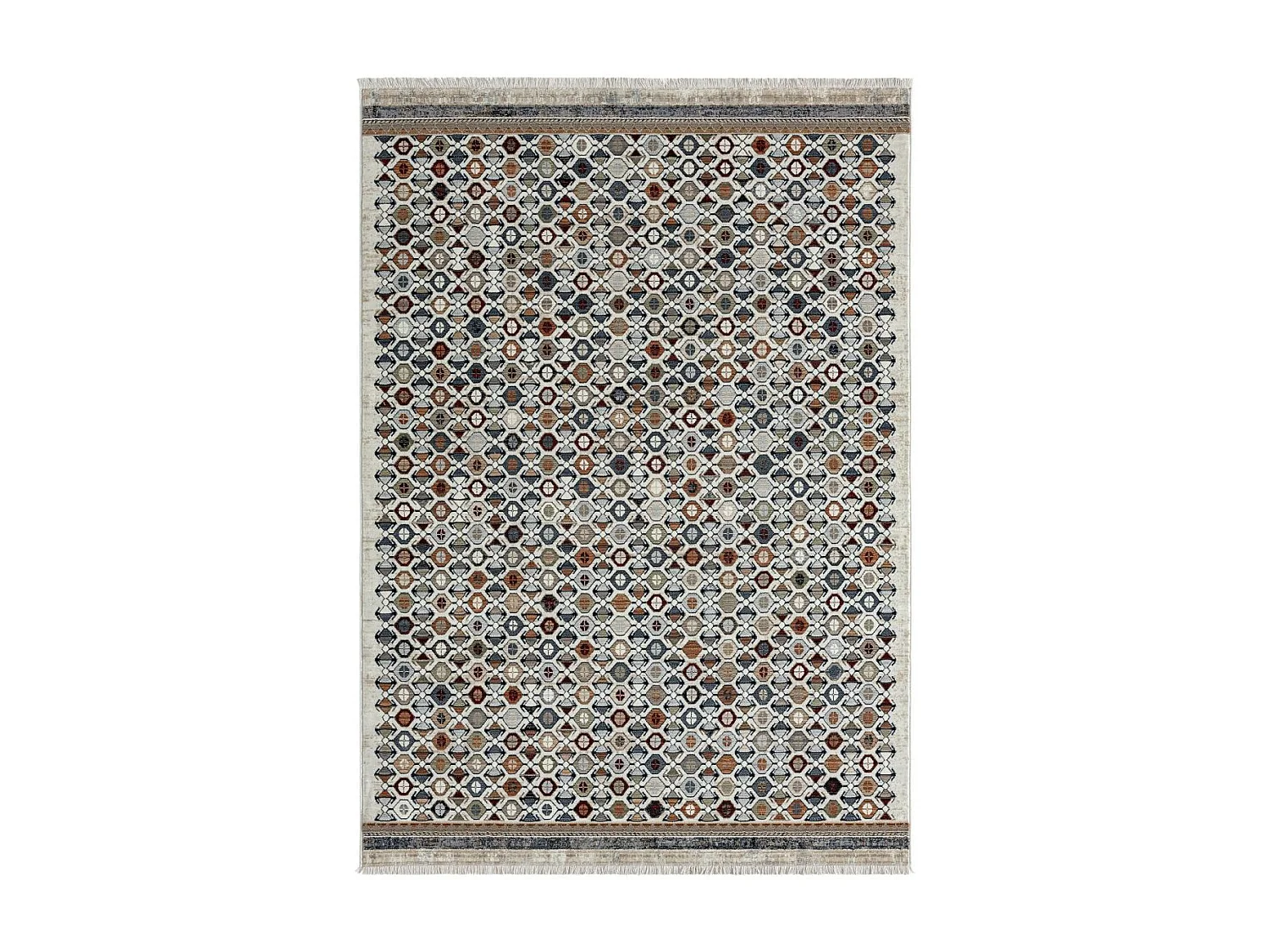 tapis salon 160x240 tissé rouge et jaune rectangle motif géométrique GUZELLE A