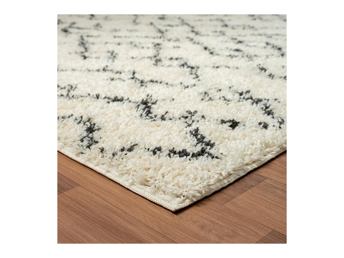 Tapis berbère 240x320 tissé motif ethnic LYN4 BENYLE B crème