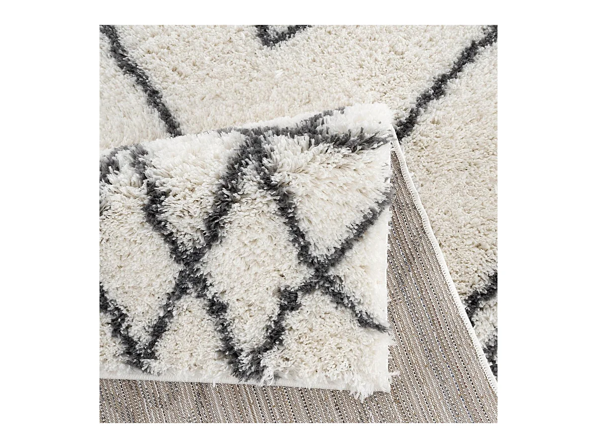 Tapis berbère 240x320 tissé motif ethnic LYN4 DOUX 2 crème