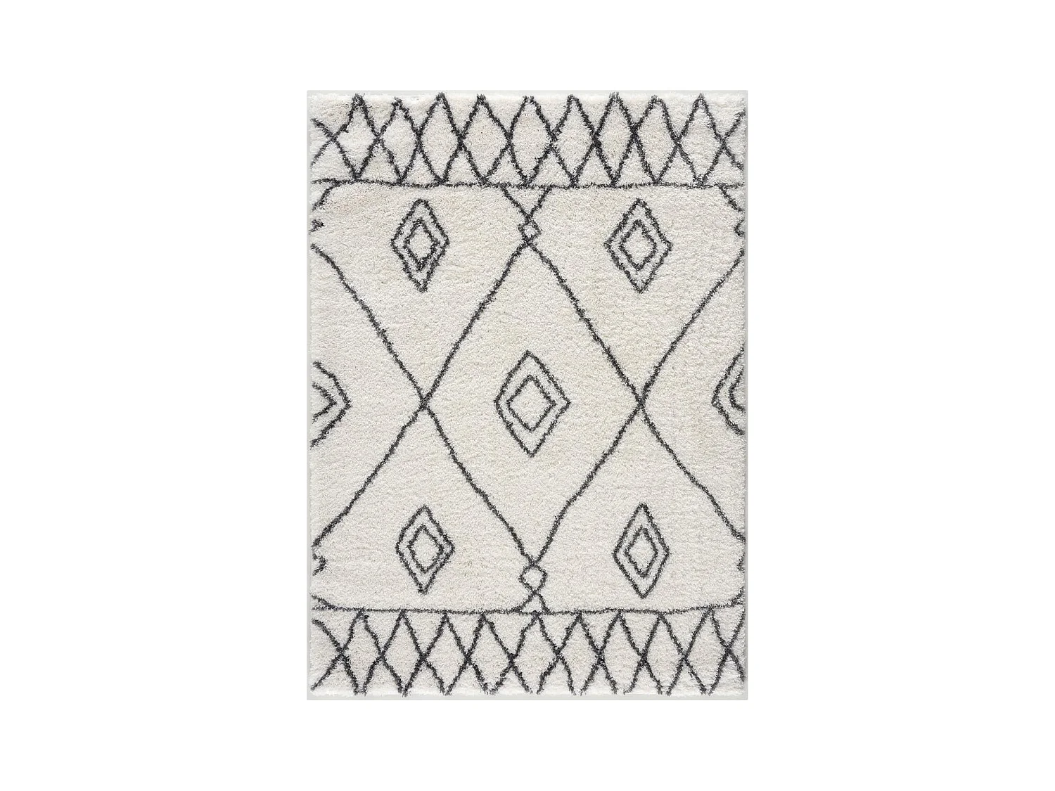 Tapis berbère 240x320 tissé motif ethnic LYN4 DOUX 2 crème