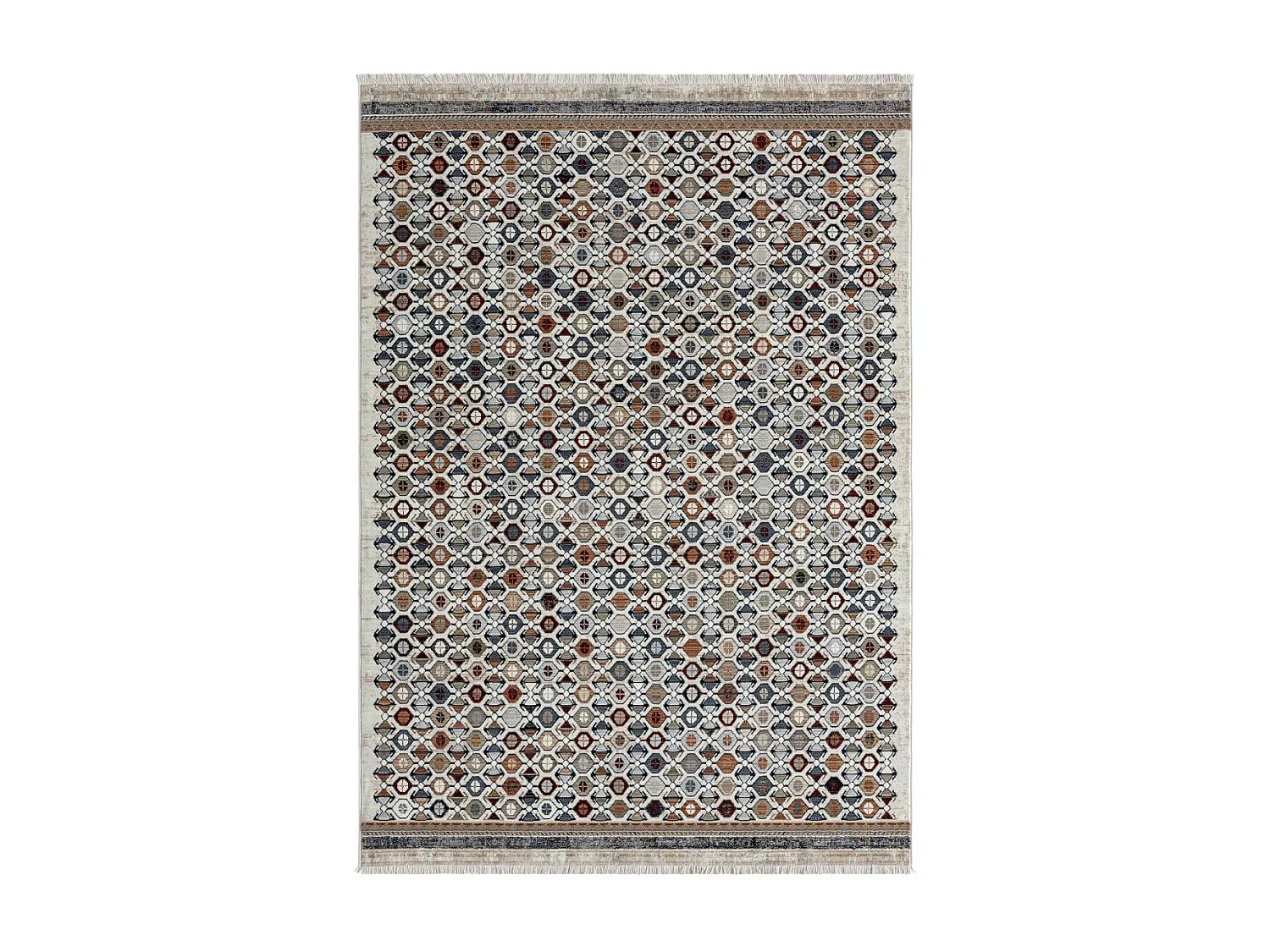 tapis chambre 120x160 tissé rouge et jaune rectangle motif géométrique GUZELLE A