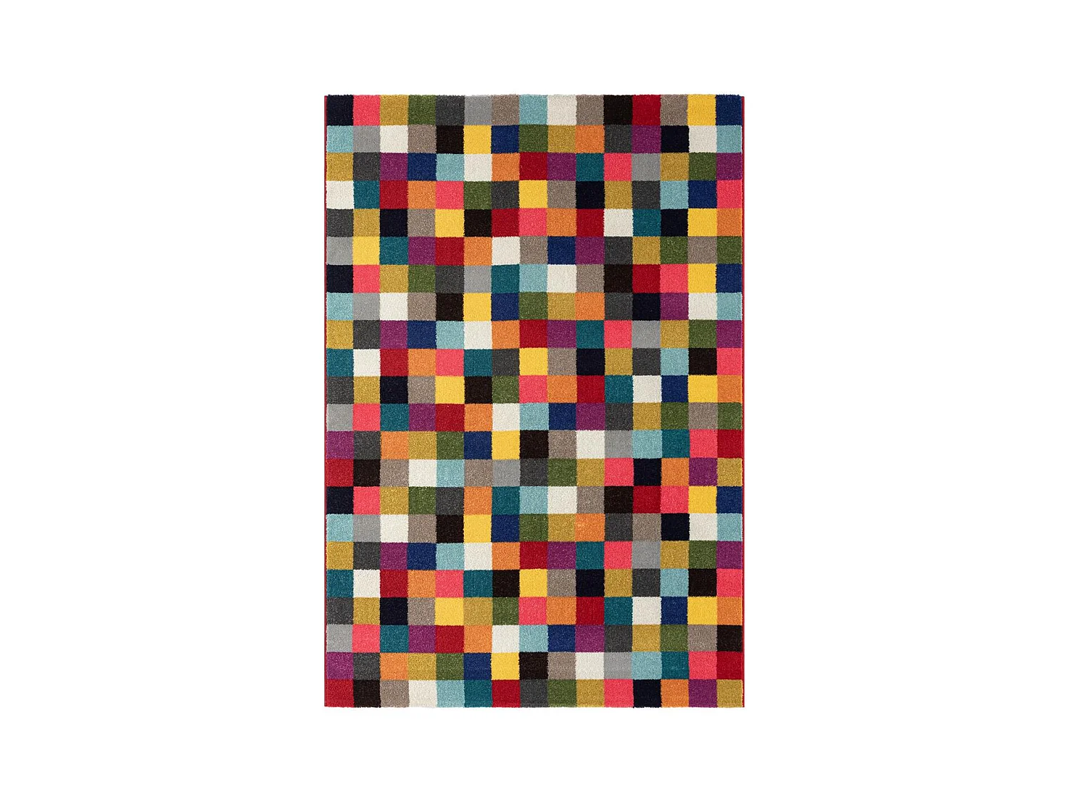 tapis salon 150x220 tissé multicolore rectangle motif géométrique LYN6 DATRI