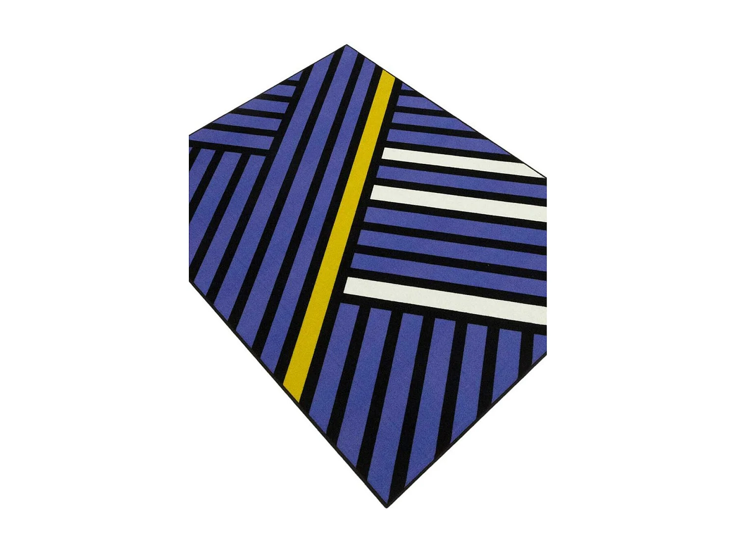 tapis chambre 95x125 tissé en nylon violet rectangle motif géométrique TRIANGLO