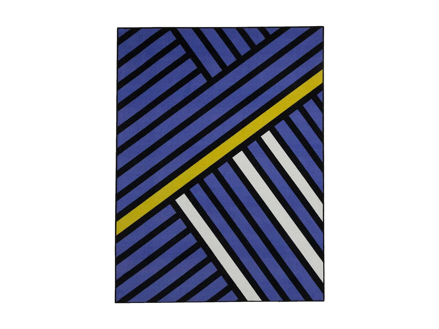 tapis chambre 95x125 tissé en nylon violet rectangle motif géométrique TRIANGLO