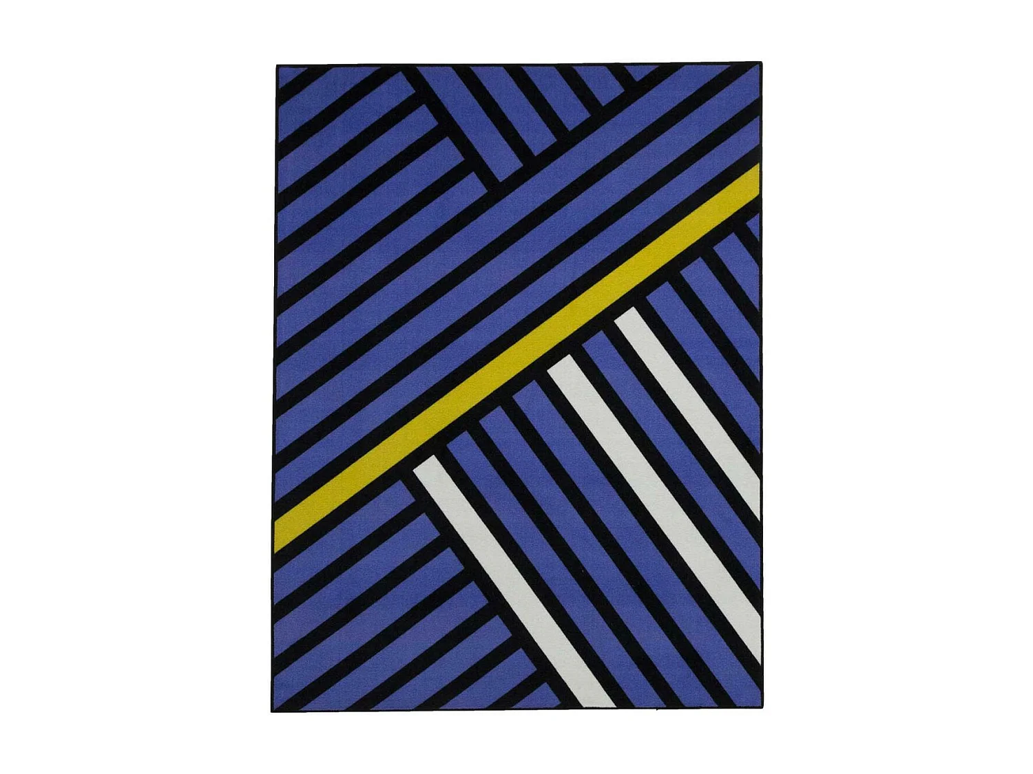 tapis chambre 95x125 tissé en nylon violet rectangle motif géométrique TRIANGLO