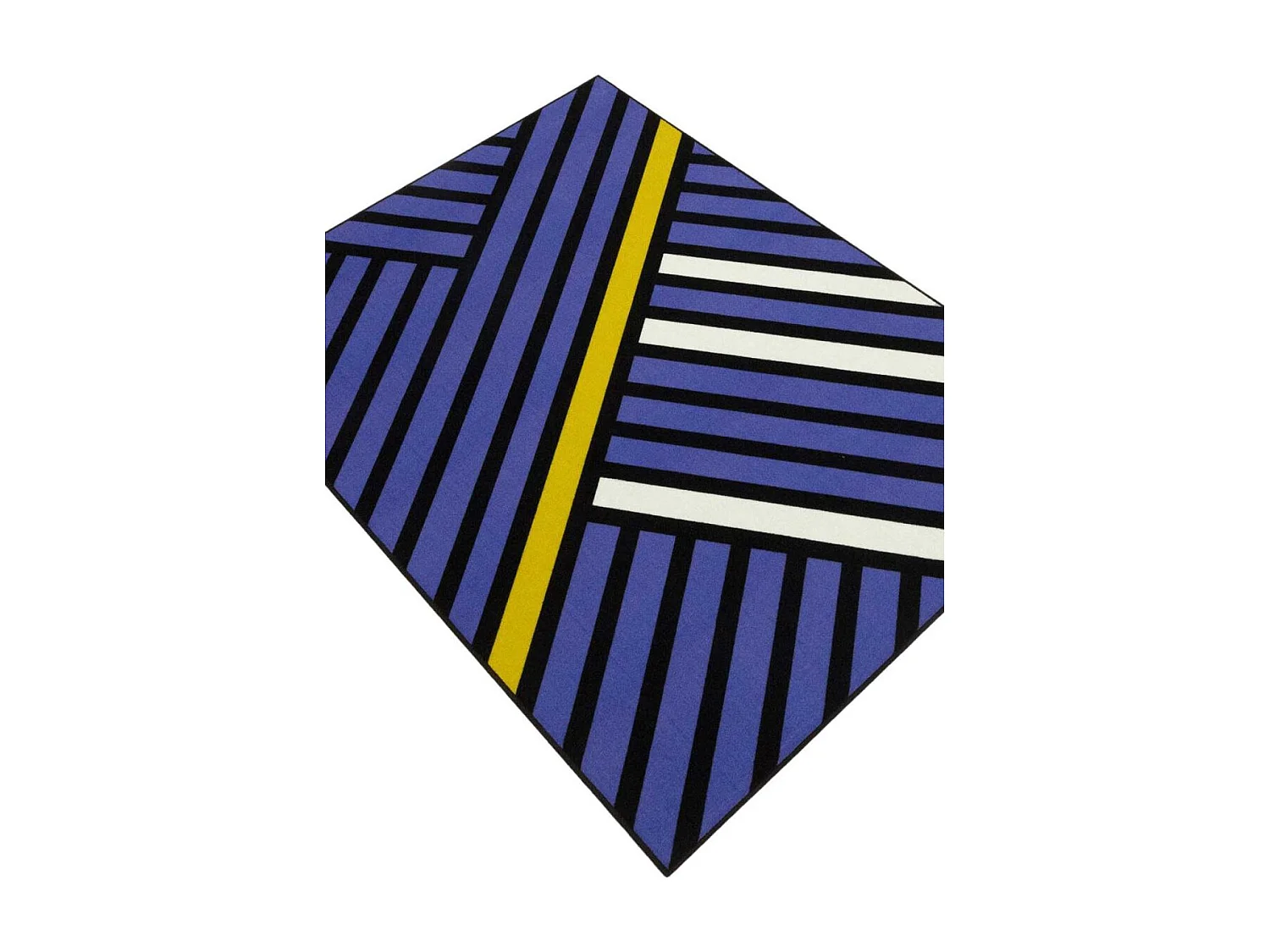 tappeto per camera da letto 95x125 tessuto in nylon viola con motivo geometrico rettangolare TRIANGLO