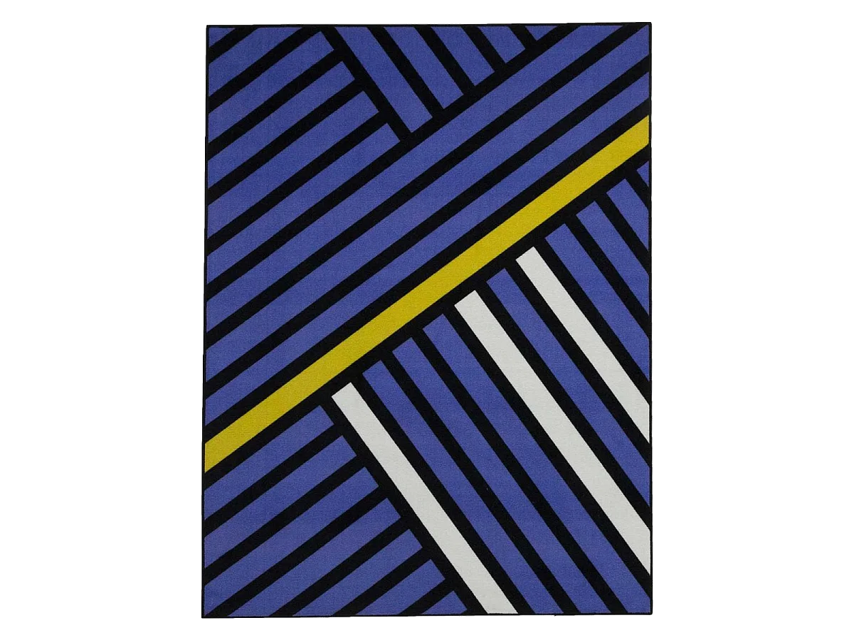 tappeto per camera da letto 95x125 tessuto in nylon viola con motivo geometrico rettangolare TRIANGLO