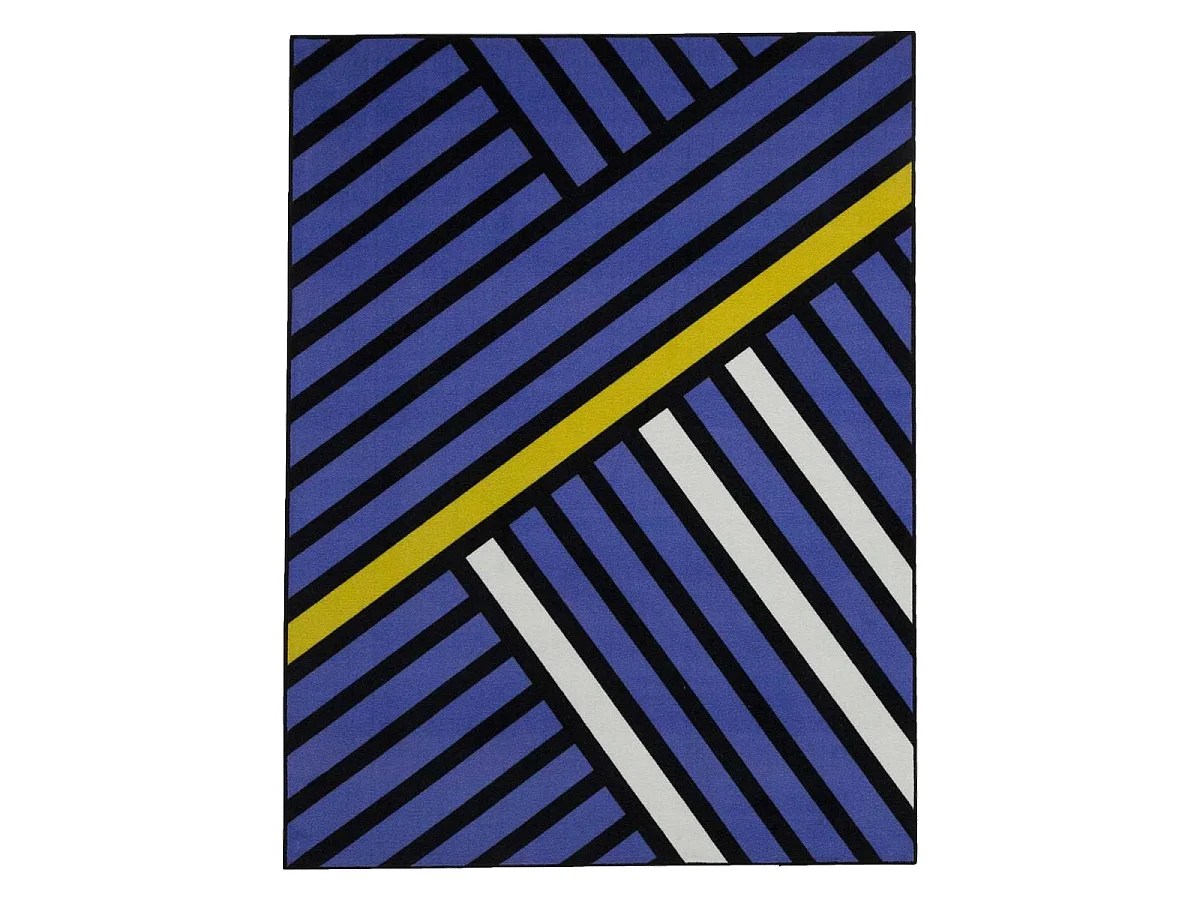 tappeto per camera da letto 95x125 tessuto in nylon viola con motivo geometrico rettangolare TRIANGLO