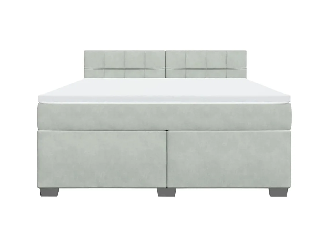 Sommier à lattes de lit et matelas Gris clair 180x200cm Velours