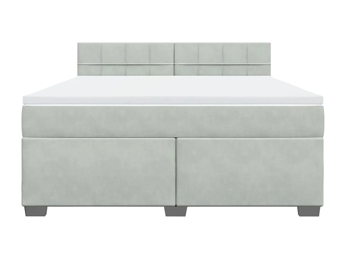 Boxspringbett mit Matratze Hellgrau 180x200 cm Samt