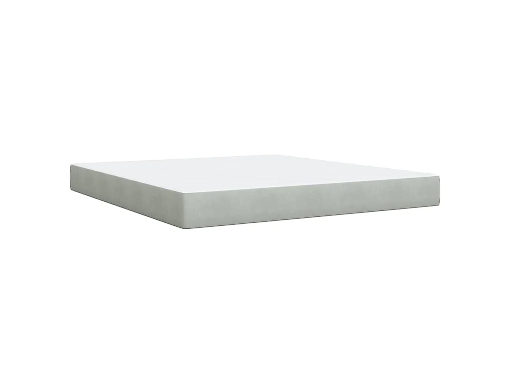 Cama box spring con colchón terciopelo gris claro 180x200 cm