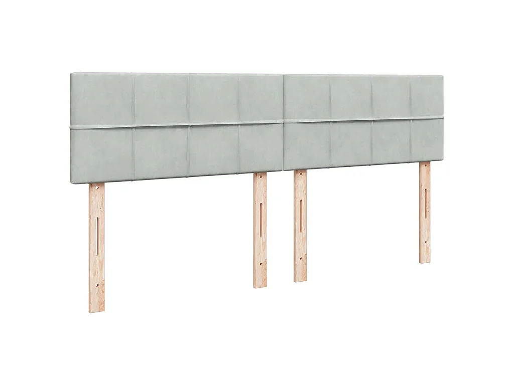 Cama box spring con colchón terciopelo gris claro 180x200 cm