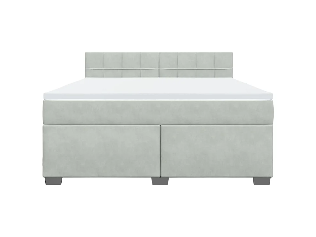 Boxspring met matras fluweel lichtgrijs 180x200 cm