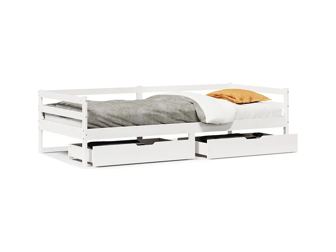 Lit de jour avec tiroirs sans matelas 90x200 cm bois massif