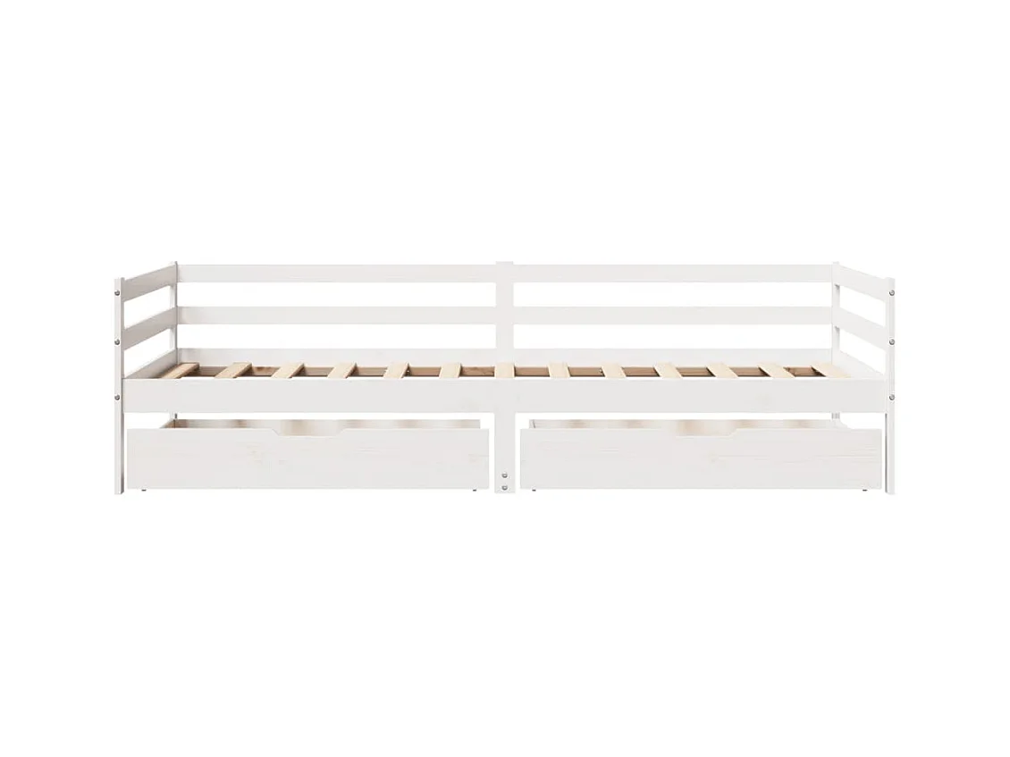 Lit de jour avec tiroirs sans matelas 90x200 cm bois massif