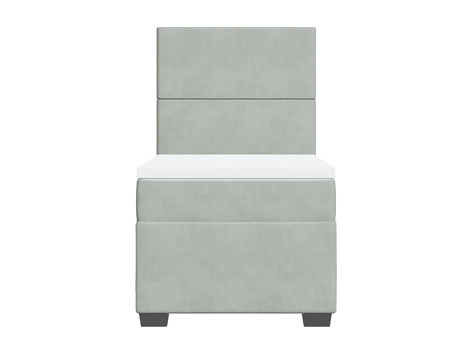 Boxspringbett mit Matratze Hellgrau 90x190 cm Samt