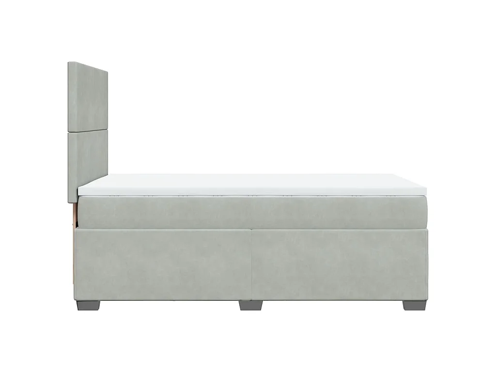 Sommier à lattes de lit et matelas Gris clair 90x190 cm Velours
