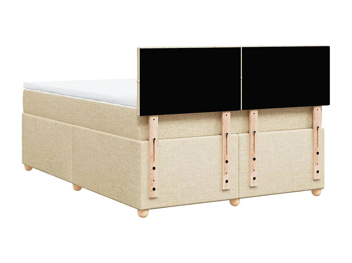 Giroletto a Molle con Materasso Crema 140x200 cm in Tessuto